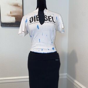 Diesel White & Blue Casual Tee